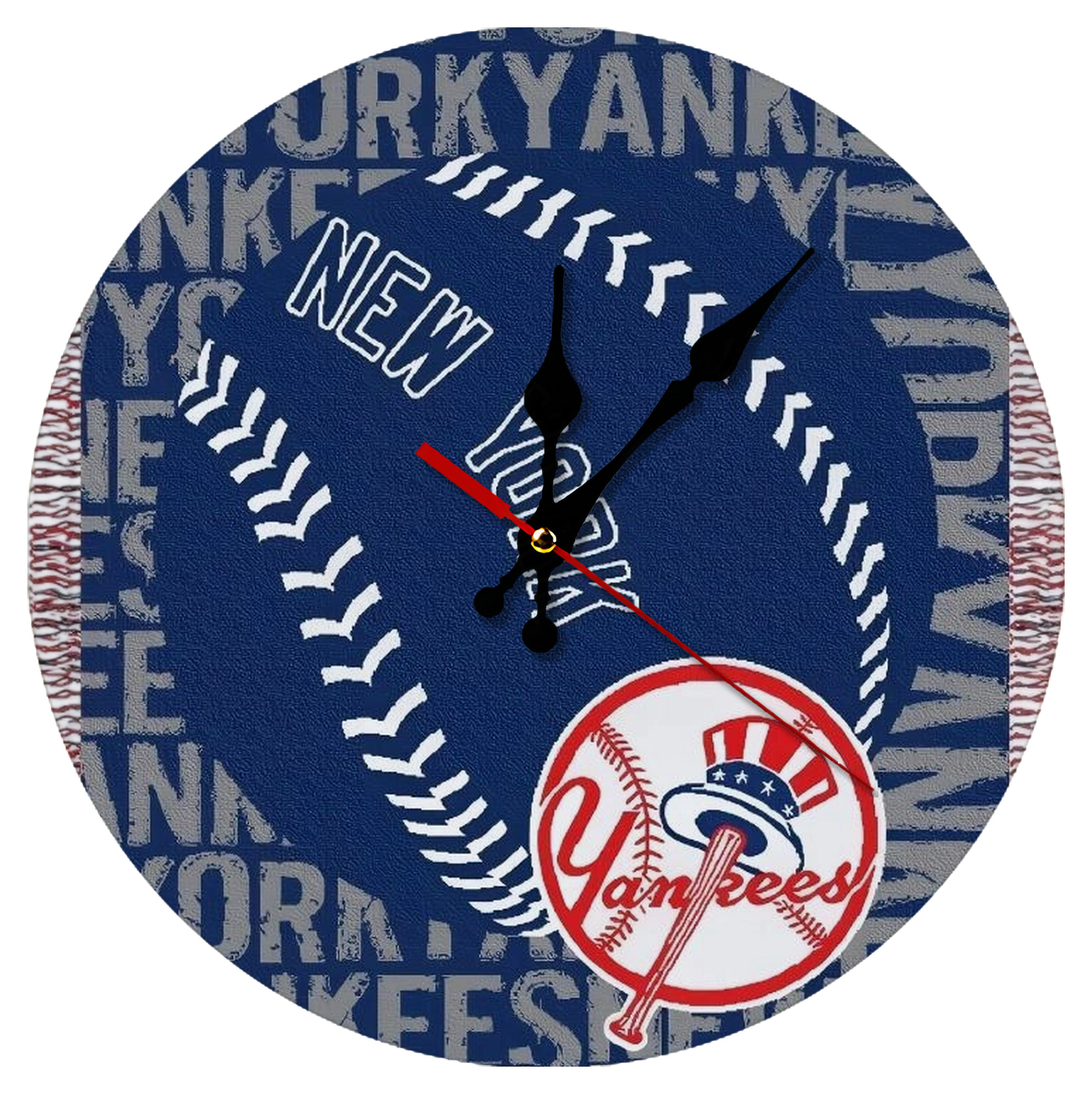 New York Yankees 65 Silent Round Wall Clock – Modern & Stylish DIY Design, Durable Wood Construction, Easy To Install – Perfect For Office, Bedroom, Living Room, And More